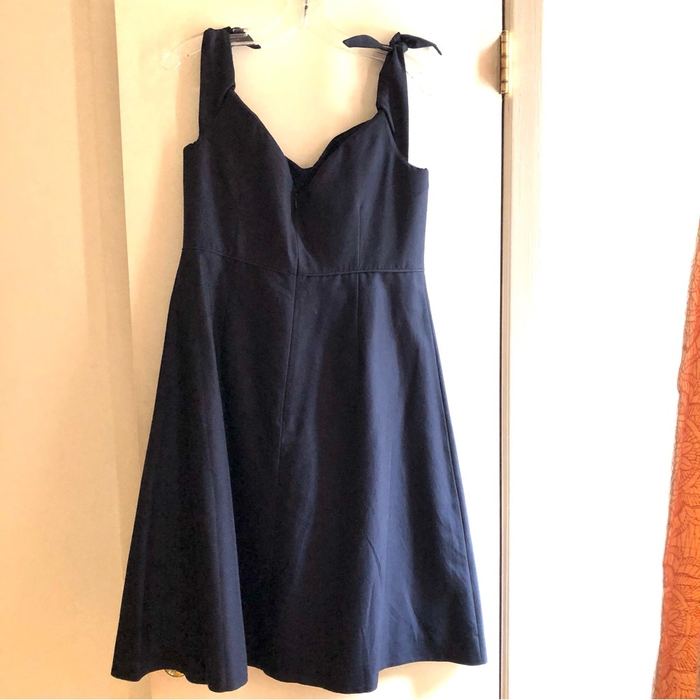 J. Crew Off-the-shoulder Navy A-line cocktail dress - Picture 3 of 7